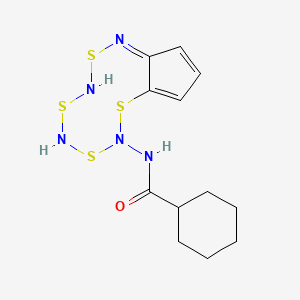molecular formula C12H17N5OS4 B13814513 N-[(8Z)-cyclopenta[i][1,3,5,7,2,4,6,8]tetrathiatetrazecin-2-yl]cyclohexanecarboxamide 