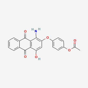 molecular formula C22H15NO6 B13814591 p-((1-Amino-4-hydroxy-9,10-dioxo-9,10-dihydro-2-anthryl)oxy)phenylacetate CAS No. 20179-08-2