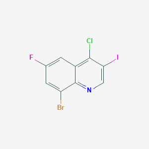 molecular formula C9H3BrClFIN B1381466 8-溴-4-氯-6-氟-3-碘喹啉 CAS No. 1592657-51-6