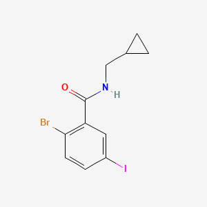 molecular formula C11H11BrINO B1381469 2-溴-N-(环丙基甲基)-5-碘苯甲酰胺 CAS No. 1870970-61-8