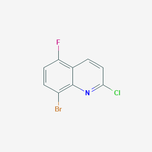 molecular formula C9H4BrClFN B1381470 8-Bromo-2-chloro-5-fluoroquinoline CAS No. 1432323-01-7