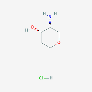 molecular formula C5H12ClNO2 B1381474 cis-3-Aminotetrahydro-2H-pyran-4-ol hydrochloride CAS No. 1657033-39-0
