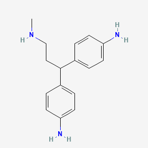 molecular formula C16H21N3 B13814762 Propylamine, 3,3-bis(4-aminophenyl)-N-methyl- CAS No. 22083-69-8