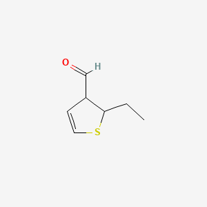 molecular formula C7H10OS B13814765 2-Ethyl-2,3-dihydrothiophene-3-carbaldehyde 