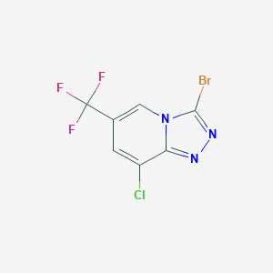 molecular formula C7H2BrClF3N3 B1381478 3-Bromo-8-chloro-6-(trifluoromethyl)-[1,2,4]triazolo[4,3-a]pyridine CAS No. 1823182-57-5