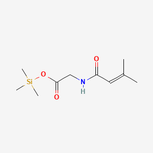 molecular formula C10H19NO3Si B13814837 Glycine, N-(3-methyl-1-oxo-2-butenyl)-, trimethylsilyl ester 