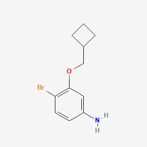 molecular formula C11H14BrNO B1381484 4-溴-3-(环丁基甲氧基)苯胺 CAS No. 1696251-27-0