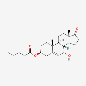 molecular formula C24H36O4 B13814856 Androst-5-en-17-one,7-hydroxy-3-[(1-oxopentyl)oxy]-,(3beta)-(9CI) 