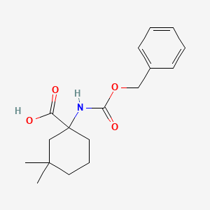 molecular formula C17H23NO4 B1381497 1-{[(Benzyloxy)carbonyl]amino}-3,3-dimethylcyclohexane-1-carboxylic acid CAS No. 1696989-99-7