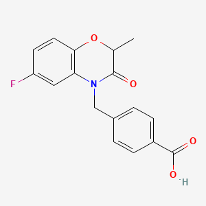 molecular formula C17H14FNO4 B1381503 4-((6-Fluoro-2,3-dihydro-2-methyl-3-oxobenzo[b][1,4]oxazin-4-yl)methyl)benzoic acid CAS No. 1159978-67-2