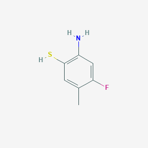 molecular formula C7H8FNS B1381506 2-Amino-4-fluoro-5-methylbenzene-1-thiol CAS No. 1565977-92-5