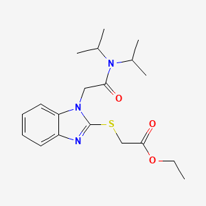 molecular formula C19H27N3O3S B13815099 {1-[(Diisopropylcarbamoyl)-methyl]-1H-benzoimidazol-2-ylsulfanyl}-acetic acid ethyl ester 