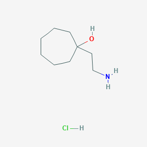 molecular formula C9H20ClNO B1381522 1-(2-Aminoethyl)cycloheptan-1-ol hydrochloride CAS No. 1803594-69-5