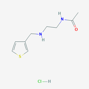molecular formula C9H15ClN2OS B1381528 N-{2-[(thiophen-3-ylmethyl)amino]ethyl}acetamide hydrochloride CAS No. 1803596-47-5