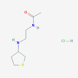 molecular formula C8H17ClN2OS B1381529 N-{2-[(thiolan-3-yl)amino]ethyl}acetamide hydrochloride CAS No. 1803590-00-2