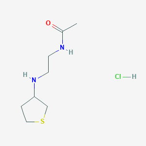 molecular formula C8H17ClN2OS B1381529 N-{2-[(硫代环丙烷-3-基)氨基]乙基}乙酰胺盐酸盐 CAS No. 1803590-00-2