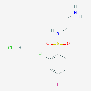 molecular formula C8H11Cl2FN2O2S B1381530 N-(2-氨基乙基)-2-氯-4-氟苯-1-磺酰胺盐酸盐 CAS No. 1803586-90-4