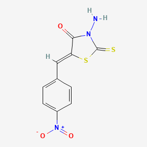 molecular formula C10H7N3O3S2 B13815304 Ammonium, [4-[(Z)-(3-amino-4-oxo-2-thioxo-5-thiazolidinylidene)methyl]phenyl]hydroxyoxo- 
