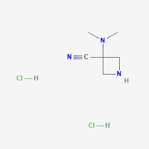 molecular formula C6H13Cl2N3 B1381532 3-(Dimethylamino)azetidine-3-carbonitrile dihydrochloride CAS No. 1803604-82-1