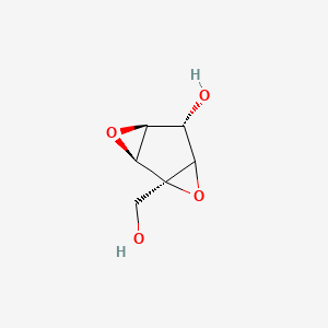 molecular formula C6H8O4 B13815340 (1R,2S,4S,5S)-1-(hydroxymethyl)-3,7-dioxatricyclo[4.1.0.02,4]heptan-5-ol 