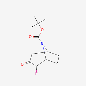 molecular formula C12H18FNO3 B1381537 tert-Butyl 2-fluoro-3-oxo-8-azabicyclo[3.2.1]octane-8-carboxylate CAS No. 1404196-37-7