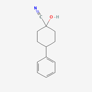 molecular formula C13H15NO B13815525 Cyclohexanecarbonitrile,1-hydroxy-4-phenyl- 
