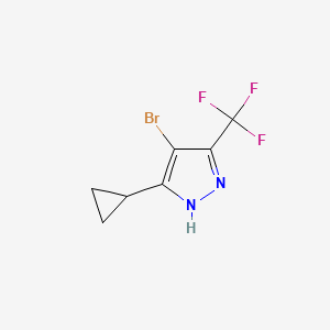 molecular formula C7H6BrF3N2 B1381561 4-Bromo-3-cyclopropyl-5-(trifluoromethyl)-1H-pyrazole CAS No. 1057659-72-9
