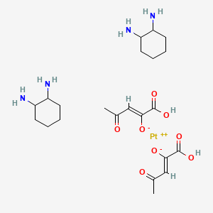 molecular formula C22H38N4O8Pt B13815631 cyclohexane-1,2-diamine;(Z)-1-hydroxy-1,4-dioxopent-2-en-2-olate;platinum(2+) 