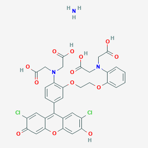 molecular formula C35H31Cl2N3O13 B13815650 Glycine, N-[2-[2-[2-[bis(carboxymethyl)amino]-5-(2,7-dichloro-6-hydroxy-3-oxo-3H-xanthen-9-yl)phenoxy]ethoxy]phenyl]-N-(carboxymethyl)-, ammonium salt 
