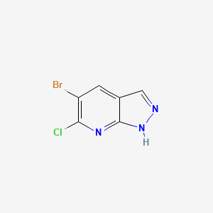 molecular formula C6H3BrClN3 B1381573 5-bromo-6-chloro-1H-pyrazolo[3,4-b]pyridine CAS No. 1784380-03-5