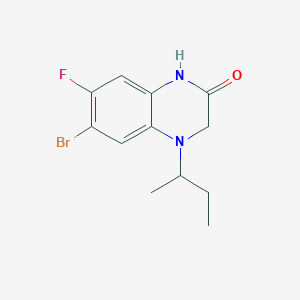 molecular formula C12H14BrFN2O B1381575 6-Bromo-4-(butan-2-yl)-7-fluoro-1,2,3,4-tetrahydroquinoxalin-2-one CAS No. 1714857-06-3