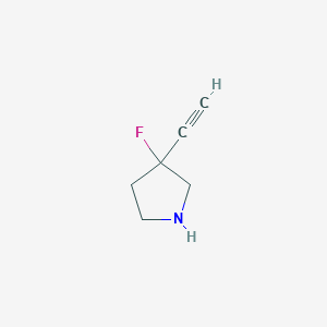 molecular formula C6H8FN B1381578 3-Ethynyl-3-fluoropyrrolidine CAS No. 1565079-79-9