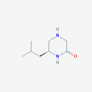 molecular formula C8H16N2O B13815831 Piperazinone, 6-(2-methylpropyl)-, (6R)-(9CI) 