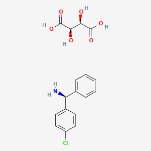 molecular formula C17H18ClNO6 B13815863 (S)-(4-chlorophenyl)-phenylmethanamine;(2R,3R)-2,3-dihydroxybutanedioic acid 