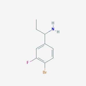 molecular formula C9H11BrFN B1381587 1-(4-Bromo-3-fluorophenyl)propan-1-amine CAS No. 1270343-15-1
