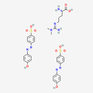 molecular formula C32H38N8O10S2 B13815893 NG,NG'-Dimethy-L-arginine Di(p-hydroxyazobenzene-p'-sulfonate) Salt 