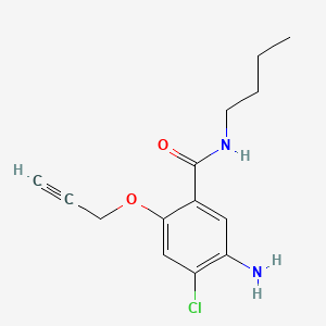 molecular formula C14H17ClN2O2 B13815924 Benzamide, 5-amino-N-butyl-4-chloro-2-(2-propynyloxy)- CAS No. 30533-80-3