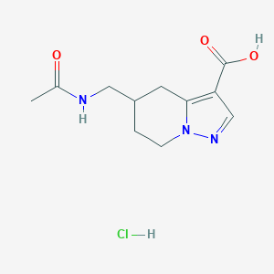 5-(acetamidomethyl)-4H,5H,6H,7H-pyrazolo[1,5-a]pyridine-3-carboxylic acid hydrochloride