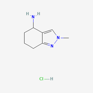 molecular formula C8H14ClN3 B1381597 2-methyl-4,5,6,7-tetrahydro-2H-indazol-4-amine hydrochloride CAS No. 1803561-52-5
