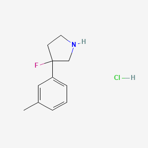 molecular formula C11H15ClFN B1381599 3-Fluoro-3-(3-methylphenyl)pyrrolidine hydrochloride CAS No. 1803611-13-3