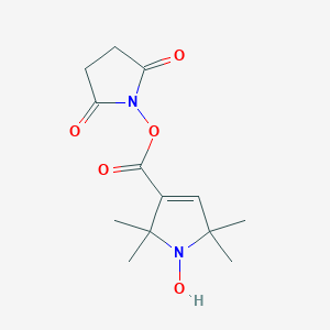 molecular formula C13H17N2O5 B013816 1H-Pyrrol-1-yloxy, 3-(((2,5-dioxo-1-pyrrolidinyl)oxy)carbonyl)-2,5-dihydro-2,2,5,5-tetramethyl- CAS No. 37558-29-5