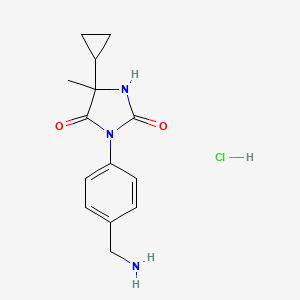 3-[4-(Aminomethyl)phenyl]-5-cyclopropyl-5-methylimidazolidine-2,4-dione hydrochloride