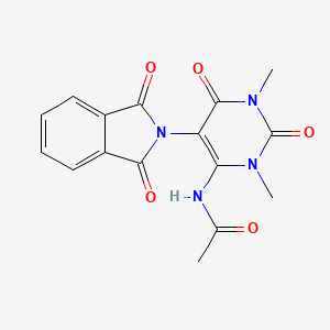 molecular formula C16H14N4O5 B13816055 Acetamide,N-[5-(1,3-dihydro-1,3-dioxo-2H-isoindol-2-YL)-1,2,3,6-tetrahydro-1,3-dimethyl-2,6-dioxo-pyrimidin-4-YL]- 