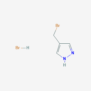 molecular formula C4H6Br2N2 B1381606 4-(bromomethyl)-1H-pyrazole hydrobromide CAS No. 1803585-00-3