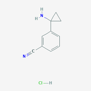 molecular formula C10H11ClN2 B1381621 3-(1-氨基环丙基)苯甲腈盐酸盐 CAS No. 1803600-44-3
