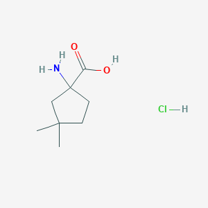 molecular formula C8H16ClNO2 B1381624 1-Amino-3,3-dimethylcyclopentane-1-carboxylic acid hydrochloride CAS No. 1803601-18-4