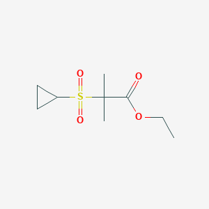 molecular formula C9H16O4S B1381625 2-(环丙烷磺酰基)-2-甲基丙酸乙酯 CAS No. 1803604-80-9
