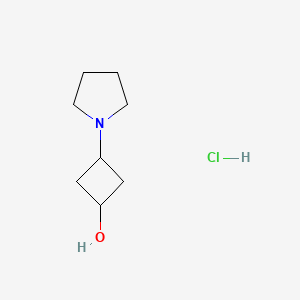 molecular formula C8H16ClNO B1381627 3-(Pyrrolidin-1-yl)cyclobutan-1-ol hydrochloride CAS No. 1807941-15-6