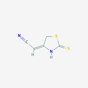 molecular formula C5H4N2S2 B13816310 Acetonitrile,(2-thioxo-4-thiazolidinylidene)- 