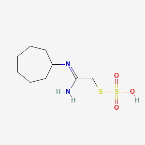 molecular formula C9H18N2O3S2 B13816392 S-((N-Cycloheptylamidino)methyl) hydrogen thiosulfate CAS No. 40283-60-1